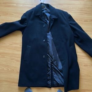 Black London fog overcoat wool 44R